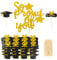 Abschluss Tortendeko Schwarz Gold - So proud of you Tortenstecker mit 24 Stk Absolventenhut Cupcake Toppers Kuchendekoration für Graduation 2025 Abitur Bestandene Prüfung Deko Abschlussfeiern usw.