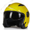 Jet Motorrad-Helm Erwachsener Motorradhelm Rollerhelm Mit Doppelvisier Jethelm Herren & Damen Atmungsaktiver Mopedhelm Scooter Moped Mofa Helm Offenes Helm ECE/DOT Zertifiziert,Gelb,M
