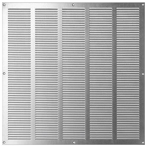 Steinberg14 Rejilla de ventilación de 500 x 500 mm, metal galvanizado con protección contra insectos, rejilla de ventilación para pared y techo, cubierta de ventilación para interior y exterior