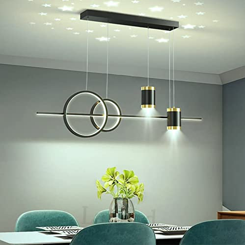 LED Pendelleuchten Esszimmerlampe Hängelampe Esstisch Esszimmer Lampe Höhenverstellbar Hängeleuchte Moderne Ring Designer mit Projektion Decke Deko Pendellampe Küchen Schlafzimmer Hängend Leuchten