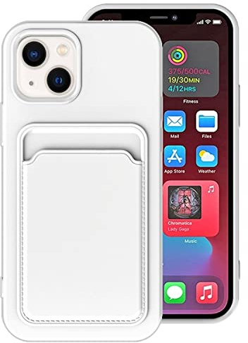 König Design Handyhülle kompatibel mit Apple iPhone 14 Plus Schutzhülle Case Cover Kartenfach Weiß