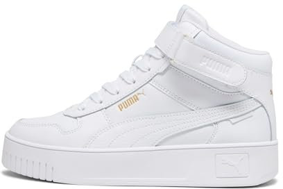 PUMA Women Carina Street Mid Baskets, White Gold, 38.5 EU