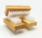 Wooden Nail Cleaning Brushes Double-Sided Fingernail Scrubber Manicure Pedicure Cleaning Hands Feet Flexible Bristles Curved Handle [Set of 3]