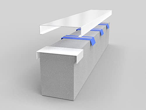 Alu-Mauerabdeckung Komplettsystem - Abdeckung 2,0 m inkl. 3x Schnapphalter und 1x Stoßblech - Größe: XL, Farbe: Weiß RAL 9016