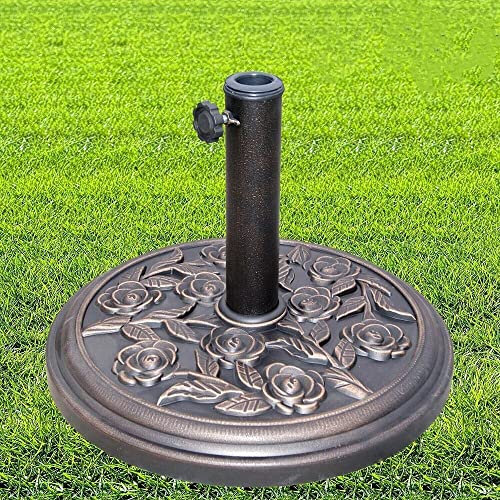 RILOOP 9KG CAST IRON ROUND UMBRELLA PARASOL BASE STAND PATIO OUTDOOR GARDEN HEAVY DUTY