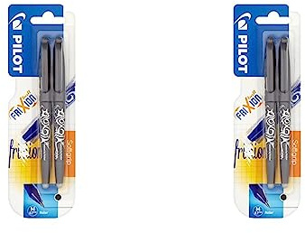 Pilot Frixion 0.7mm Rollerball Black Pen, Pack of 4