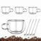 250ML Double Walled Glass Caffee Mugs, Set of 4: Clear Glass Coffee Mugs with Handle, Ideal for Hot & Cold Drinks