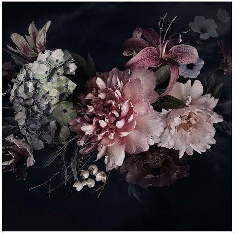 Bilderwelten Fototapete Blumen 288cm x 288cm Modern Natur Blumentapete Vliestapete Tapete Wanddeko Ideen Wohnzimmer Schlafzimmer Küche