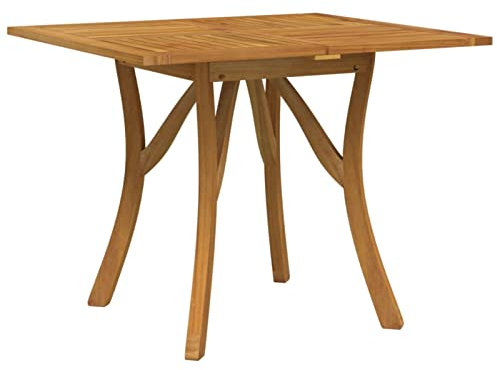Homgoday Table de Jardin 85x85x75 cm Bois D'acacia Solide, Table D'extérieur pour Terrasse, Intérieur Extérieur, Piscine, Camping