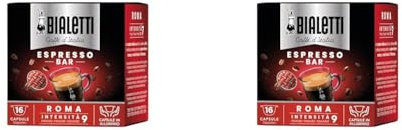 Bialetti Caffè d'Italia Roma, Capsule Espresso, Gusto Intenso, 16 Capsule (Lot de 2)