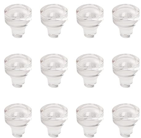 INCREWAY Lot de 12 bouchons de bouteille de vin, transparents avec joint hermétique en silicone, conservateur de vin pour bouteille de vin en verre