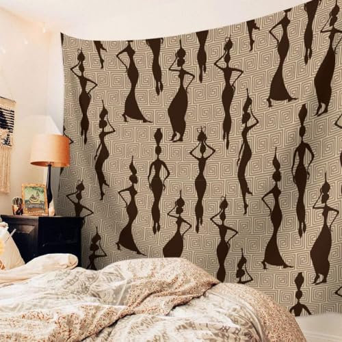 Tizhweqo Wandteppich 3D Afrikanische Frau, Wandbehang Gross Exotisch, Wandtuch Afrikanische Frau Tapisserie Tapestry für Schlafzimmer Wohnzimmer Wohnheim Deko 130x150 cm D1160
