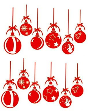 HOMSFOU 2 Pz Adesivo Per Porta in Vetro Il Muro Di Natale Si Aggrappa Decorazione Dellautoadesivo Della Porta Adesivi Per Porte Di Natale Palla Appesa Personalità Finestre