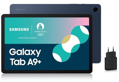 Samsung Galaxy Tab A9+ Tablette Android, 128 Go de Stockage, Grand écran de 11, Wifi, Son 3D, Bleu marine, avec Chargeur secteur rapide 25W inclus (version FR)