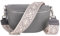 MIRROSI® Bauchtasche Damen, Echtleder, Made in Italy, Umhängetasche, Brusttasche, Crossbody Bag (1 Tasche & 2 Gurte) (Dunkelgrau (KARO Dunkelgrau), Große Tasche (28x18x9cm))