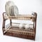 DIVCHI 2-Tier Dish Drying Rack Large Capacity Plastic Dish Drainer, Utensil Holder, Drain board - Kitchen Counter, Over Sink Organizer for Plates, Bowls, Cups (Brown)