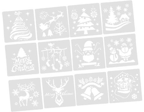 COHEALI 12St weihnachtsdeko Weihnachten dekorative Schablonen Malvorlagen Schneeflocken-Schablone Schablonen zum Malen Zeichnungsvorlagen Fotoalbum Schimmel Schreibwaren schmücken Kind