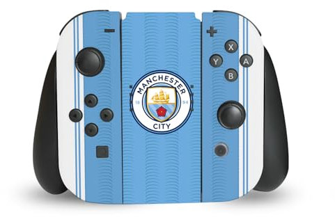 Head Case Designs Offizielle Manchester City Man City FC Home 2023/24 Bausatz Vinyl Haut Gaming Aufkleber Abziehbild Abdeckung kompatibel mit Nintendo Switch Joy-Con Controller