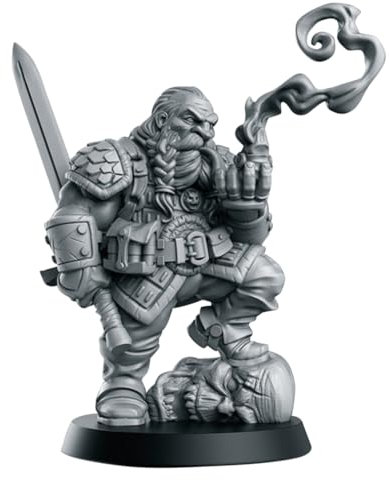TYL Unique 3D Garaldir - Dwarf Witcher - Elf Fantasy Unpainted Miniature for War Gaming | RPG Scale Figures, Detailed Tabletop Board game Accessories | Realistic Dnd Miniatures (32mm)