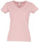 Fruit of the Loom T-shirt à col en V emblématique pour femme, 150, rose poudré, taille : XS, Poudre rose.