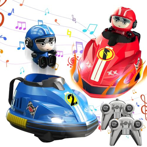 KUWUNG 2Pcs Auto Ferngesteuertes, Remote Control Car für Zwei Gegeneinander Spielzeugauto, 360° Drift RC Auto Spielzeug Jungen mit Licht & Sound, Ferngesteuerter Autoscooter für Kinder, ab 3 Jahren