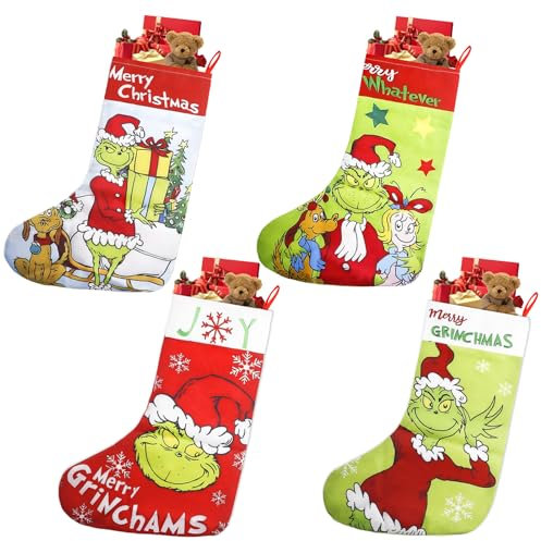 Weihnachtssocken Weihnachtsstrümpfe, Große Weihnachtsstrumpf Dekorationen Baumschmuck Weihnachten 31cm X 44cm, Christmas Socken Weihnachtsdekoration Geschenk zum Befüllen und Aufhängen