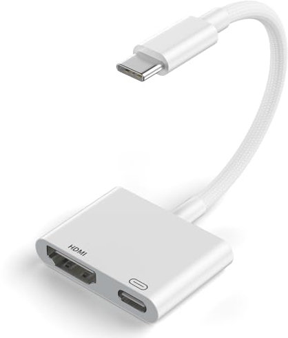 Esbeecables 2-in-1 USB-C to HDMI Adapter, 4K UHD, 100W PD Fast Charging, Sync Screen Connector for iPhone 15, MacBook, Surface, Samsung Galaxy S24