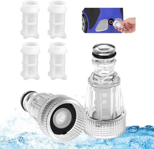 HJIAMA Filtre Eau, 2 Pièces Crepine Pompe, 3/4 Filtre Tuyau Arrosage, Nettoyeur Filtre, Tuyau Filtre pour Connexion Nettoyeur Haute Pression, Pompe Jardin, Caravane