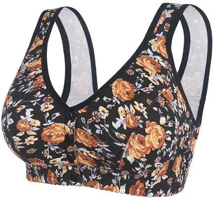 Generico Reggiseno Spalline Larghe Adesivo Seno Reggente Reggiseno a Figura Intera da Donna, Morbido, Non Imbottito, con Stampa Wireless, Taglie Forti Reggiseno Spalline Larghe Adesivo (Black, XL)