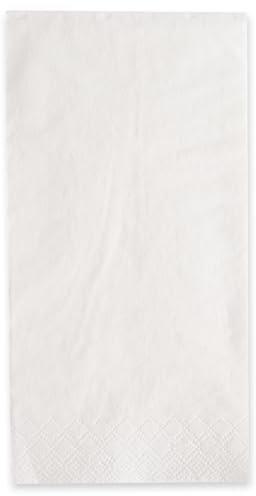 FRANZ MENSCH 1000 Stück Hygostar Servietten Eleganza, 40 x 40 cm, 3-lagig, 1/8 Falz | Zellulose, FSC®-Mix, weiß, L: 40cm, B: 40cm, Servietten, Einwegserviette, Tischservietten