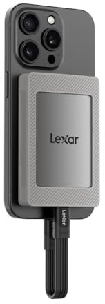 Lexar ES4 Portable SSD mit Magnetsatz 1TB, Externe SSD USB 3.2 Gen 2 bis zu 1050 MB/s Lesen und 1000 MB/s Schreiben, kompatibel mit iPhone 15/16, PC & Mac, Type-C-Laptops, Tablets, PS5, PS4