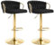 WOLTU Barhocker 2er Set, Barstühle höhenverstellbar 360° drehbar, Küchenhocker mit geflochtener Rückenlehne Fußstütze, Samtstuhl mit Metallrahmen, Schwarz, BH426sz-2
