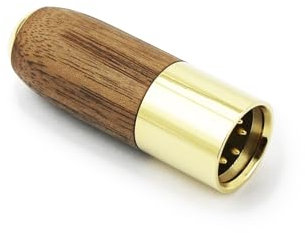 HansnBy 4-pin XLR Balanced Male to 4.4mm Balanced Female Headphone Audio Adapter Walnut Wood and Brass Gold Plated Shell Connector Adapter 4-pin XLR Male to 4.4mm Female