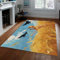 UERWOWELL Puppy Art Area Teppich Gelb Weizenfeld Esszimmerteppiche für unter Tisch Rutschfester Innenteppich für Kinderzimmer Schlafzimmer 160 x 230cm