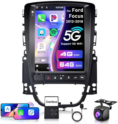 4G+64G Android Radio Coche para Opel Astra J EcoFlex Buick Excelle XT GT 2006-2016 9.7'' Pantalla con Carplay Android Auto Inalámbrico Nav. GPS Mirror Link Bluetooth WiFi/FM/RDS/EQ/SWC Cámara Trasera