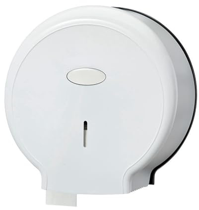 TIKATARER Toilet Roll Holder, Tissue Dispenser White Single Roll Jumbo Tissue Dispenser, Wall Mount Jumbo Toilet Paper No Punch Paper Holder for for (White)