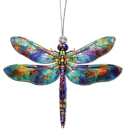 JOOTUEPO Libelle Sonnenfänger, Acryl Ornament Aus Gebeiztem, Fensterdeko Hängend Fenster, Zuhause Gartendeko, Geschenke für Frauen, Libelle Ornamente für Weihnachtsbaumschmuck