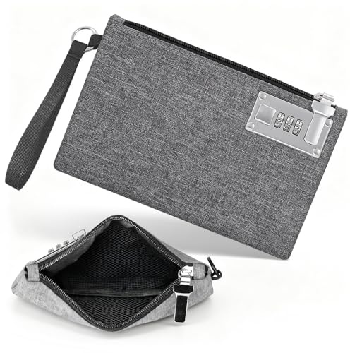 Geldkassette Abschließbar 25x17cm Mini Geldbeutel Geruchsdichte Tasche
