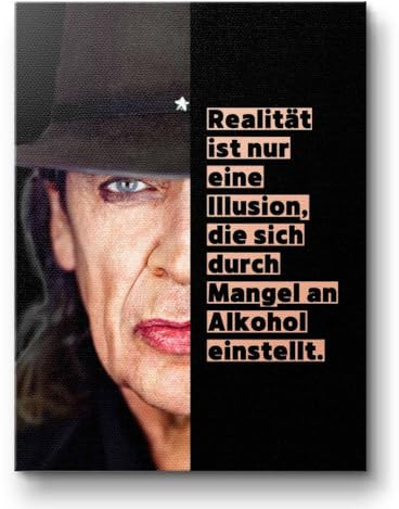 CANVEO Udo Lindenberg Bild Poster Leinwand, Geschenk Musik Kunstdruck, Rockmusik Deutschrock Rocklegende Wandbild, Spruch Zitat Musiklegende, Musikliebhaber Fanartikel