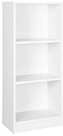 VASAGLE Libreria a 3 Scomparti con Ripiani Regolabili, Scaffale Porta Libri e Documenti per Soggiorno, Camera da Letto, Cameretta e Ufficio, 40 x 24 x 93 cm, Bianco LBC103W