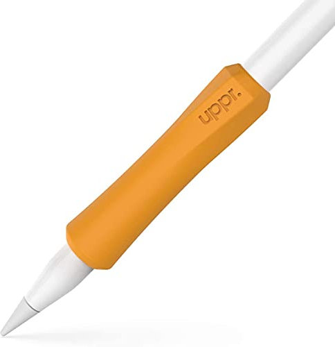 UPPERCASE nimblegrip Premium Silikon Ergonomisches Griffstück, kompatibel mit Apple Bleistift iPad iPhone orange Orange 2 Pack