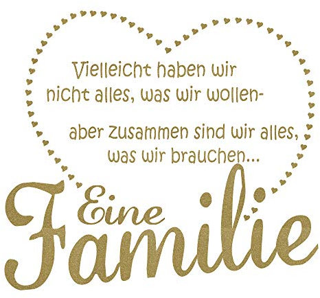 timalo® Wandtattoo Familie Spruch – über 30 Farben mit Herzen | 73073-schwarz-70x58