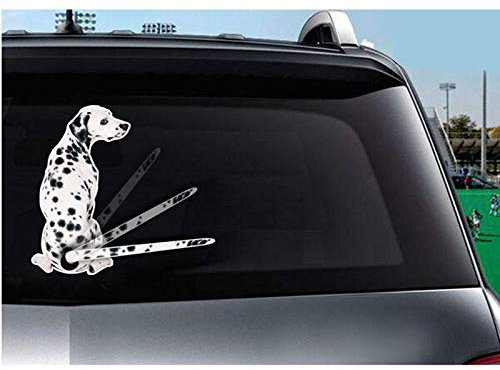 SevenShop 2 Satz Weihnachten Dalmatiner Aufkleber 3D Moving Paws Aufkleber Auto Heckscheibe Aufkleber Autofenster Wischer Aufkleber Cartoon Festliche Auto Aufkleber 2#