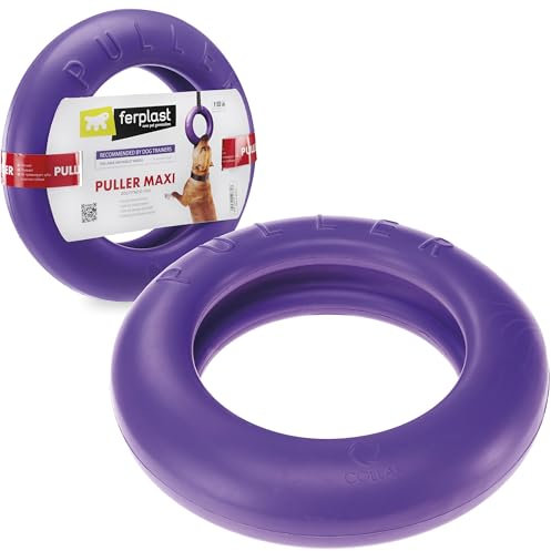 Ferplast Hunde Spielzeug, Hundetraining Ring zum Kauen, zum Laufen, Springen, Schießen, Robustes ungiftiges Material, Schwimmend, Puller Maxi, Hundespielzeug große Hunde, 1 Fitnessring