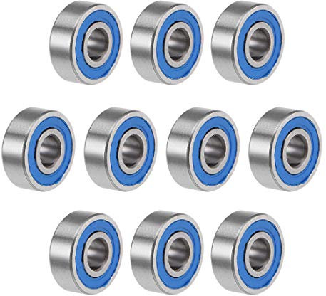 sourcing map 10 Stück Kugellager Rillenkugellager MR83-2RS 3mm Innendurchm 8mm Außendurchm 3mm Bohrung Doppelt Abgedichtet Chromstahl Blau Z2 für Skateboard 3D Drucker Roller Inline Skates