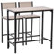 HOMCOM Bartisch Set Bartisch mit Barhocker-Set Esstisch mit 2 Stühlen mit Rückenlehne Küchentisch für Esszimmer, Küche, Naturholz