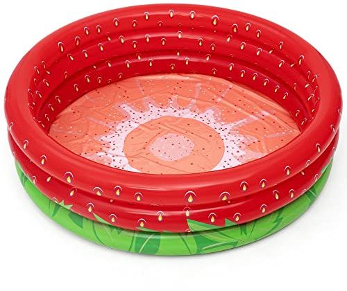 Bestway: H2OGO!Sweet Strawberry Pool - 66 x H15 - Inflatable 3-Ring Play Pool, Kids,103 Gallon, Ages 2+