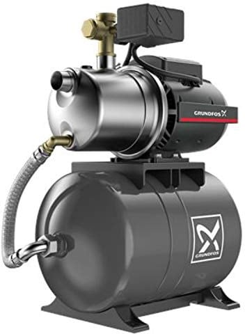 Pompe centrifuge mono-phase JP 4-54 PT H BBVP, 1 x 230 V 50 Hz 1,5 m, sortie double, réservoir de pression horizontale, en acier inoxydable, 49,5 x 28,6 x 57,7 cm, couleur grise (référence : 99463876)