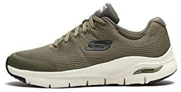 Skechers Herren Arch Fit Sneaker, Olive Textile Synthetic Trim, 46 EU