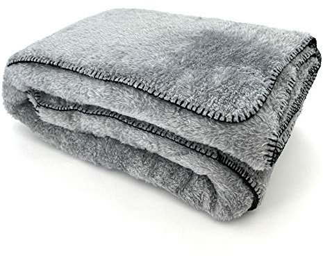 heimtexland ® Kuscheldecke Langfloor Teddy Fleece XL 200x150 Ökotex Plüsch Decke Super Soft Silber Grau Typ716
